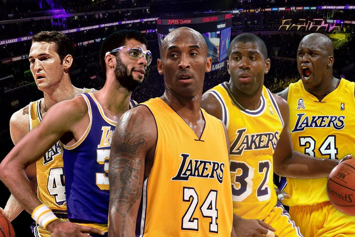 1. Los Angeles Lakers: Magic Johnson-Jerry West-Kobe Bryant-Kareem Abdul-Jabbar-Shaquille O’Neal