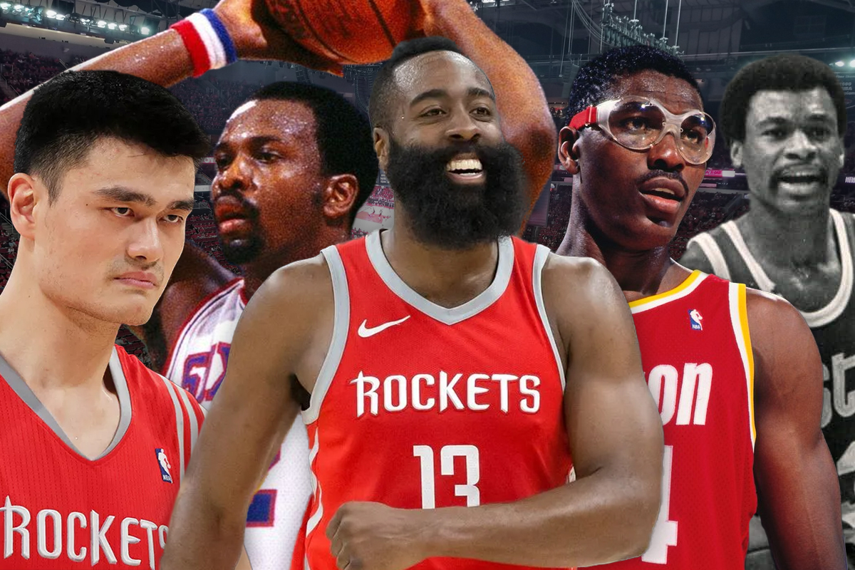 16. Houston Rockets: Calvin Murphy-James Harden-Moses Malone-Hakeem Olajuwon-Yao Ming
