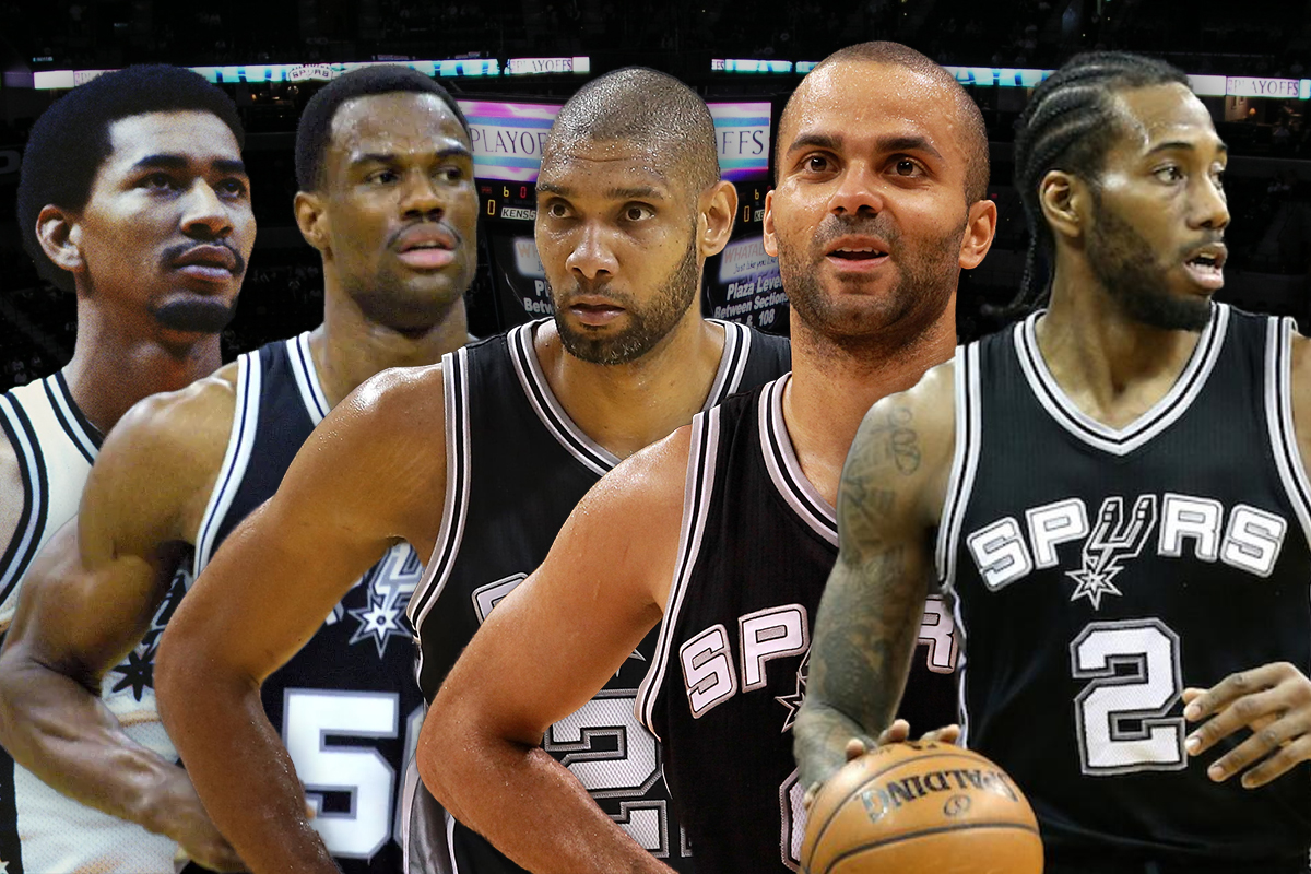 4. San Antonio Spurs: Tony Parker-George Gervin-Kawhi Leonard-Tim Duncan-David Robinson