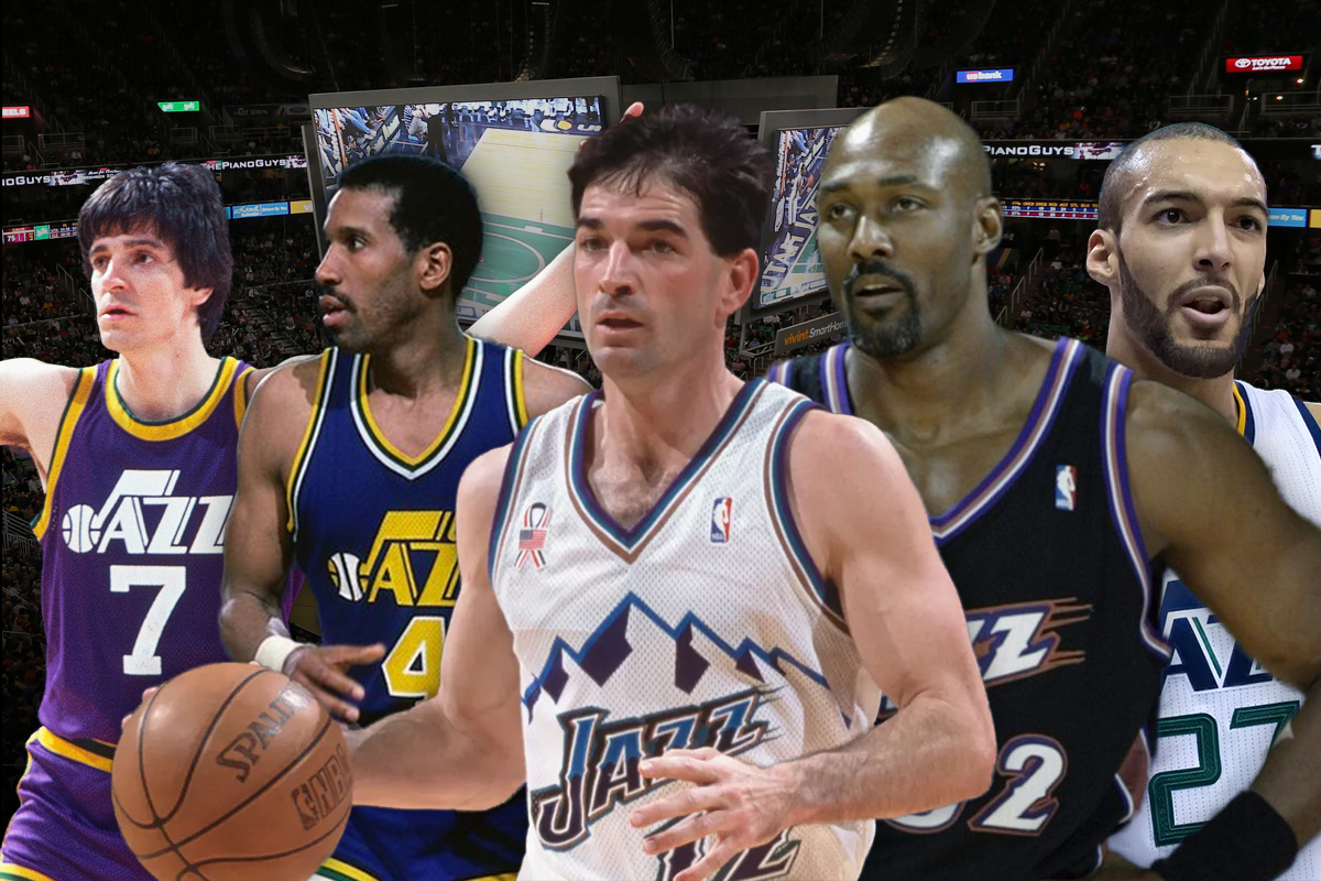 8. Utah Jazz: John Stockton-Pete Maravich-Adrian Dantley-Karl Malone-Rudy Gobert